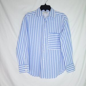 AYR The Deep End Blue/White Striped Women's Button Down Shirt XS